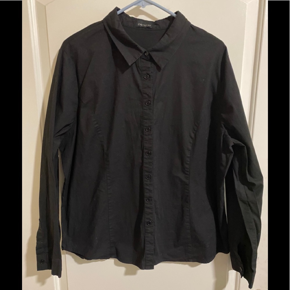 Black collared dress shirt